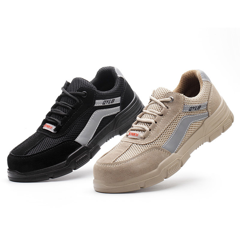The man in the factory's wholesale steel head was shielded from piercing the insulation 10KV solid soft floor safety shoes.