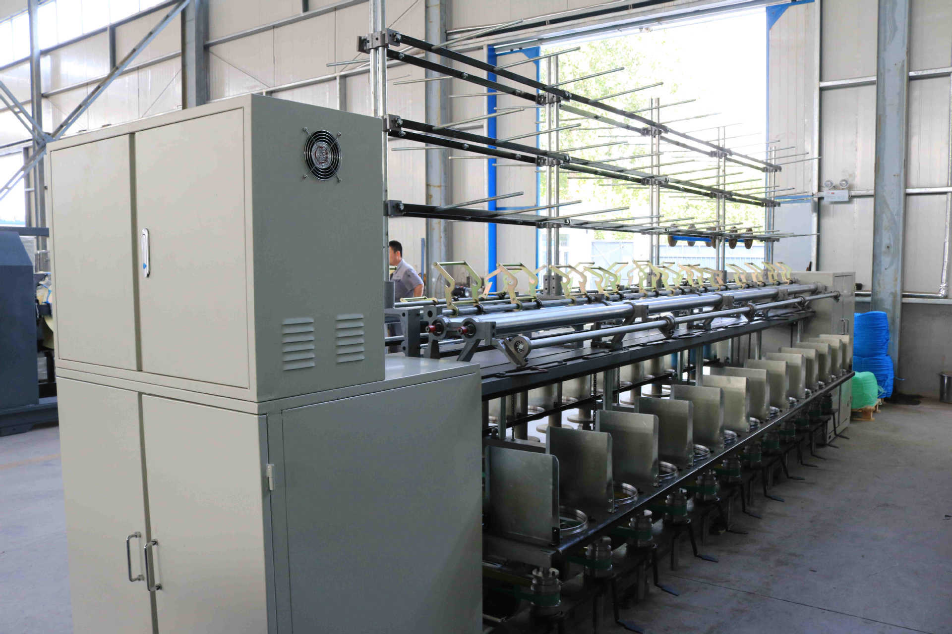 Double-faced double-frequency coupling machines, rope-lined condensers