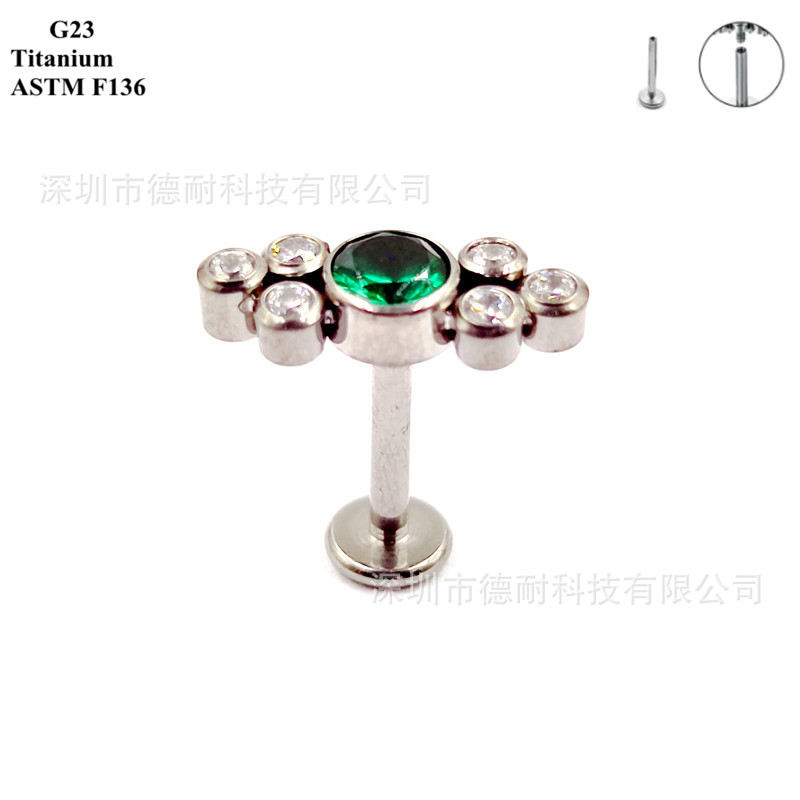 Cross-border thermal sale of G23 titanium alloy ear nails designed by crowds for the piercing of o'pore rings.