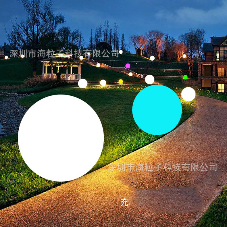 Seven radiant LED ball lights customised for waterproof lawn and beach park decoration lights for solar pool lights