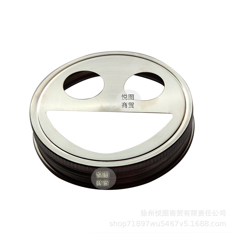 Silver polished 304 stainless steel toothbrush cap, 86mm wide mouth Mason lid stainproof.