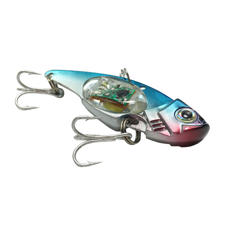 LED魚形誘魚器水下發光燈魚餌 LED電子假餌金屬fishing led lure