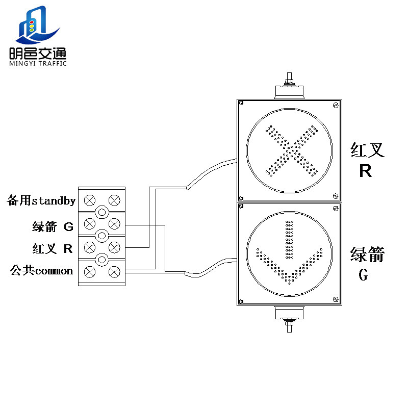 工厂现货直销Ф200红叉绿箭信号灯 停车场指示灯 LED交通警示灯