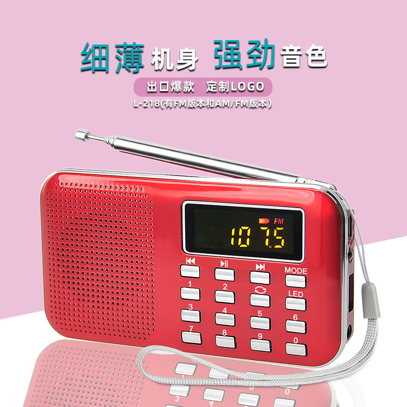 Producer L-218 Radio Plug-in AM/FM double-band radio Portable Multifunctional LED Radio