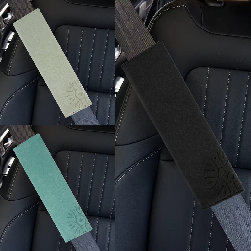 Car seat belts, shoulder belts, shoulder-mounted vehicle protection and friction-proof interiors