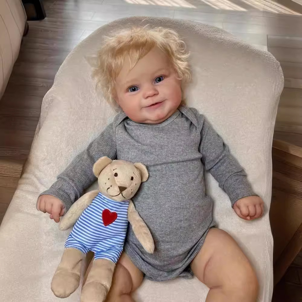 The 18-inch reborn doll is softly glued to the baby doll.