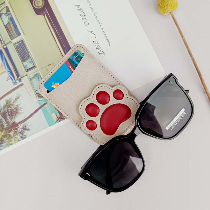 Car-mounted glasses and PU card-set custom-made cat-clawed car shaded glasses multipurpose