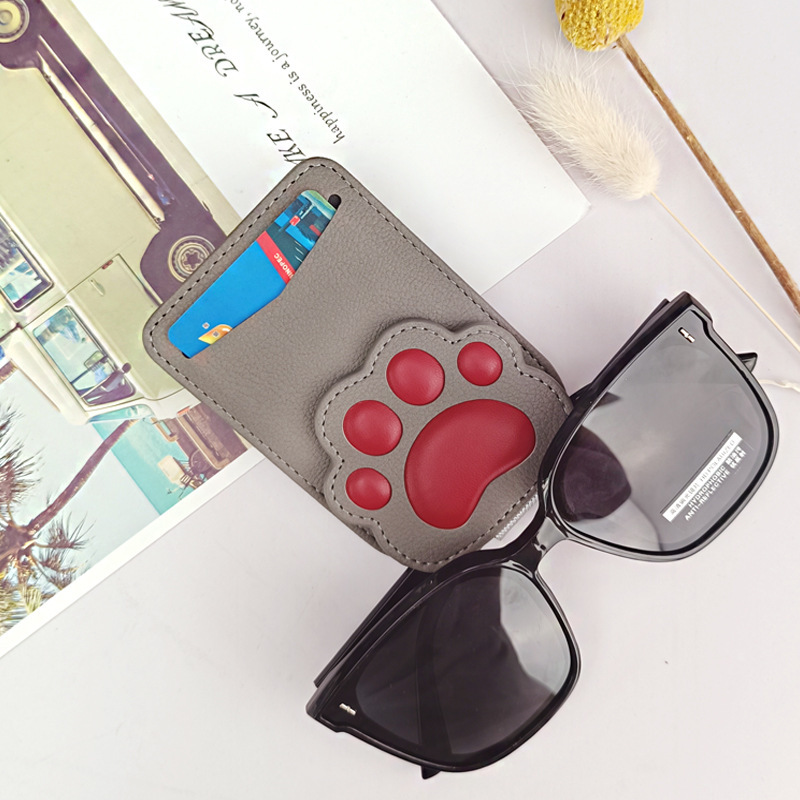 Car-mounted glasses and PU card-set custom-made cat-clawed car shaded glasses multipurpose