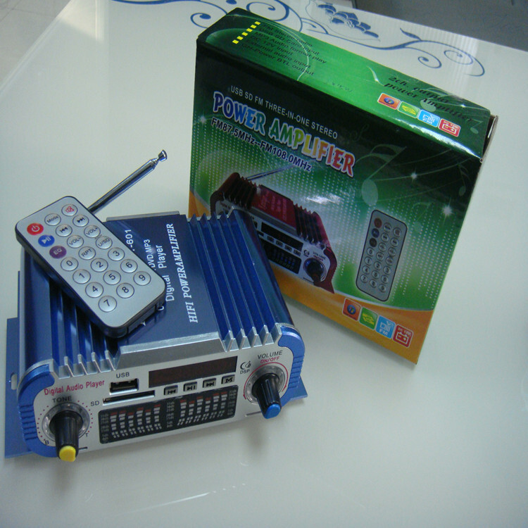 Mức độ kỹ thuật số HY601 hiển thị hai kênh 12V với điện xe USB SD MMC.