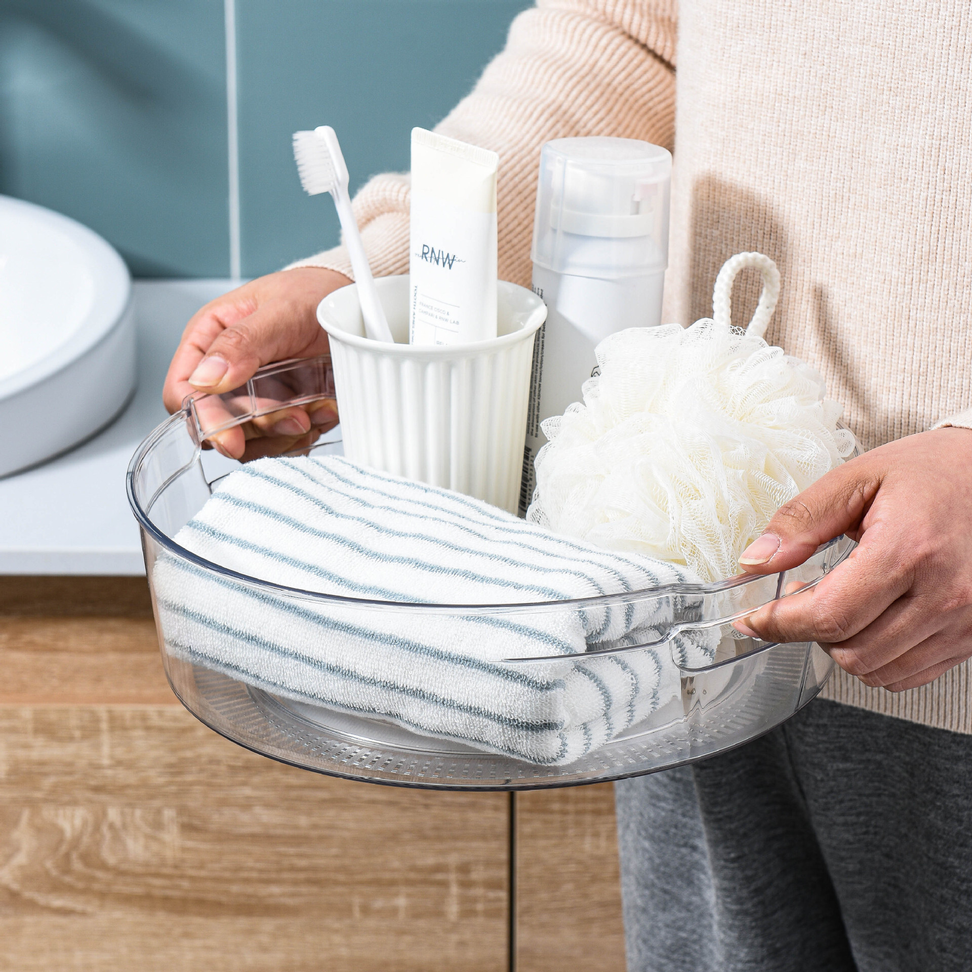 Hộp xoay PET đa chức năng đựng mỹ phẩm và lọ đựng thuốc