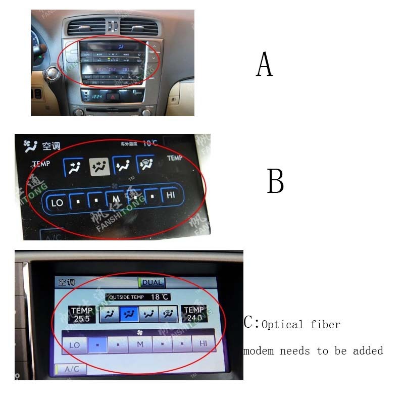 Application of the Lexus IS 200250300 6-11 Andromeda large-screen GPS navigation aircraft