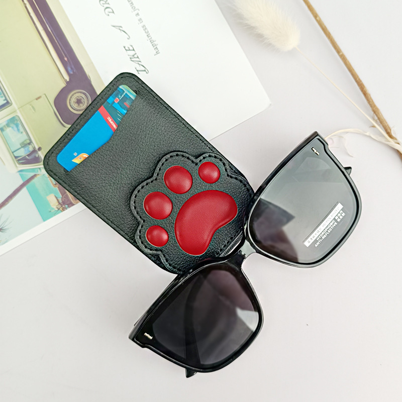 Car-mounted glasses and PU card-set custom-made cat-clawed car shaded glasses multipurpose