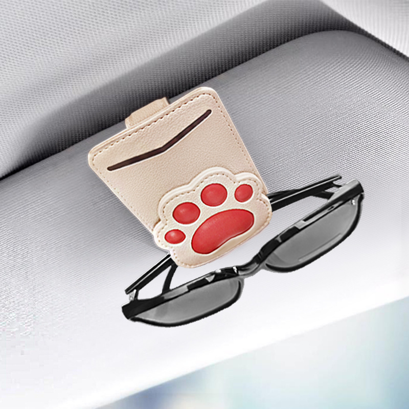 Car-mounted glasses and PU card-set custom-made cat-clawed car shaded glasses multipurpose