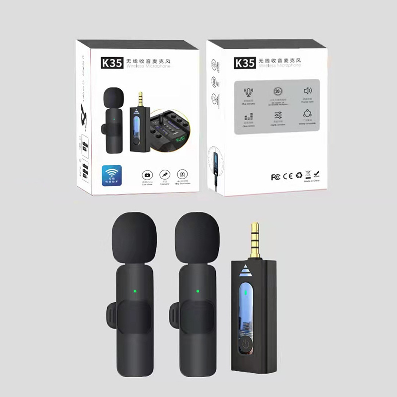 K35-collar wireless microphones, two-and-a-half-hub phone recording, voice-de-hearing, jersey-collar microphones.