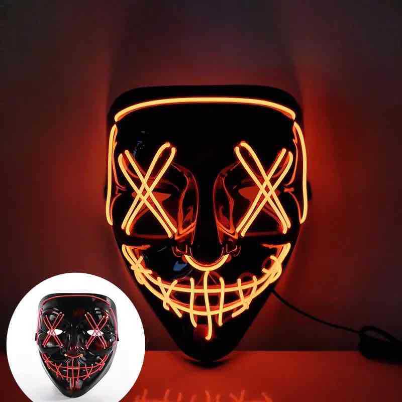 Amazon, El's cold and glowing mask, LED mask, Halloween ball V with bloody horrors.