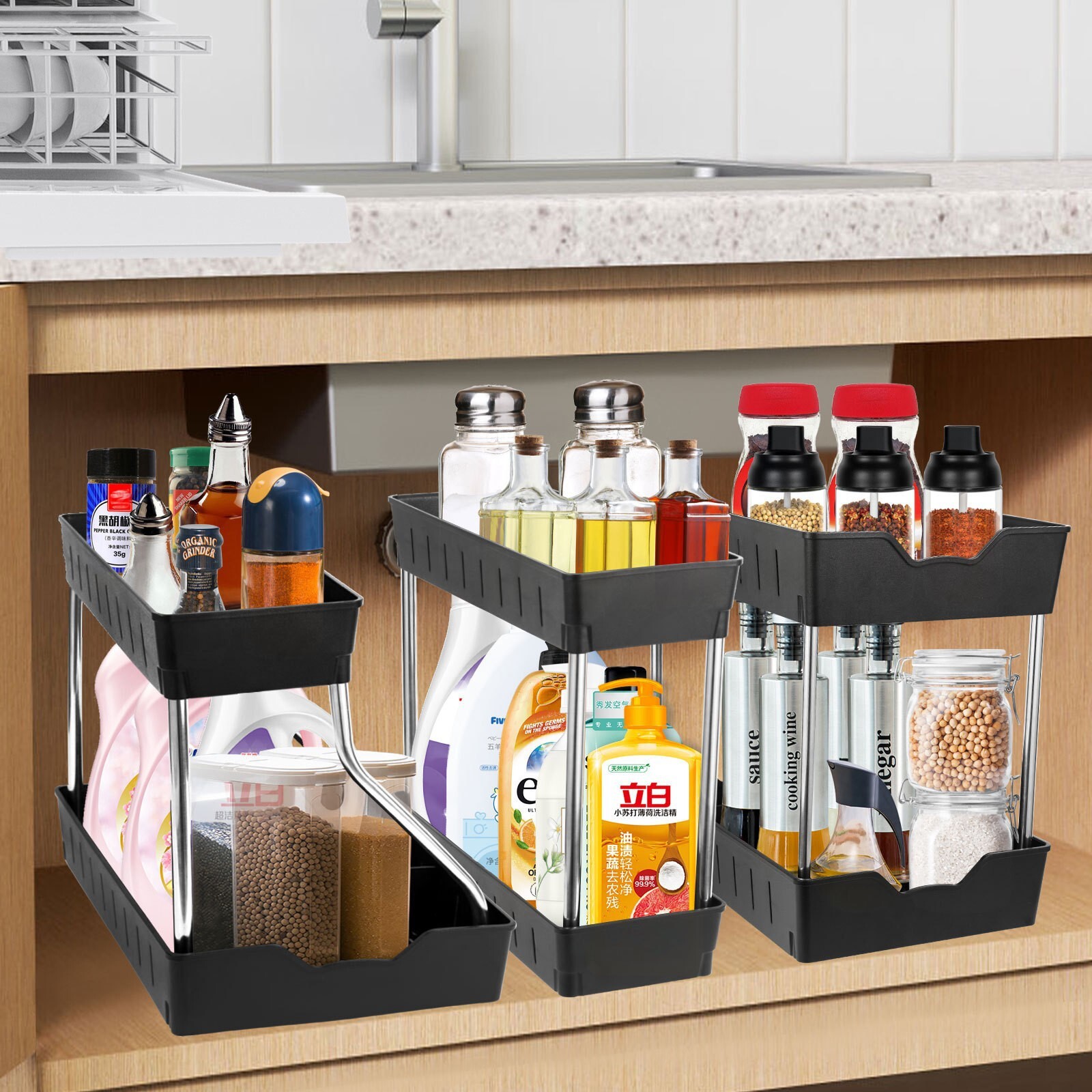 Mới Amazon Temu Phòng tắm Nhà bếp Dưới bồn rửa Dưới hộp Quầy