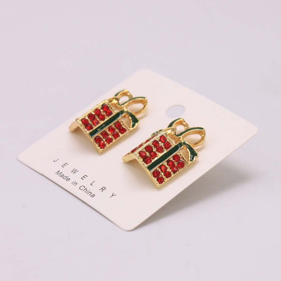 Cross-border Christmas gift box, earring alloy, oil oil, wholesale earring.