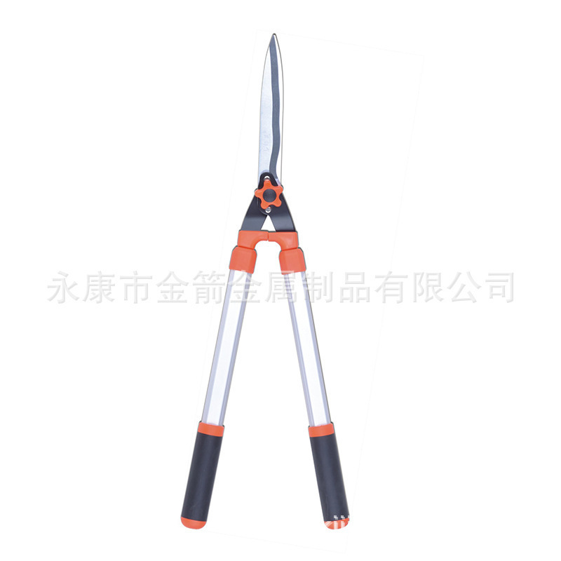 Những người bán hàng cắt bãi cỏ thép SK5 với hàng rào lớn để làm vườn cho cây kéo xanh và làm vườn.