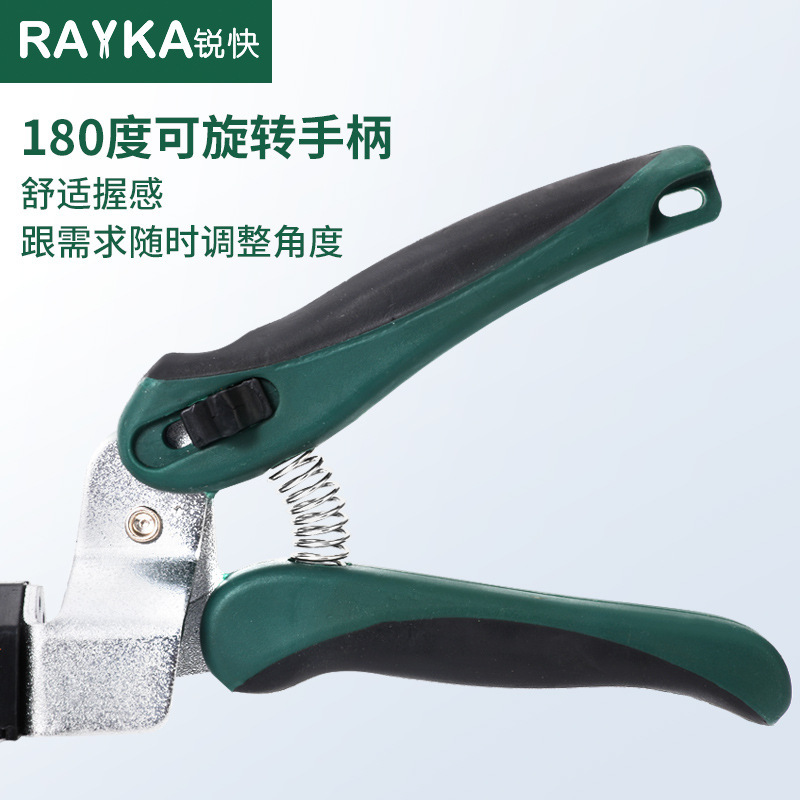 Một con dao cắt cỏ RG02, một cành cây trồng vườn và thảo mộc xanh lá cây, và một người cắt vườn.