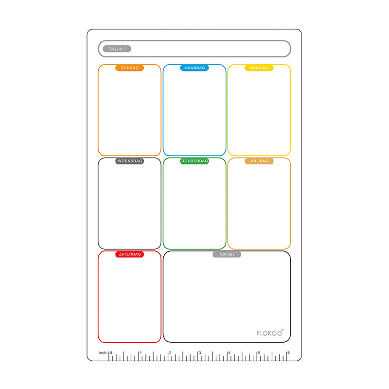 Magnetic whiteboard cross-border custom day and week schedule PET can wipe the message board magnetometer.