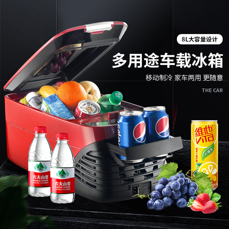 8L mini-refrigerator manufacturer manufactures heater straight-flower-car-mounted multi-purpose car refrigerator custom