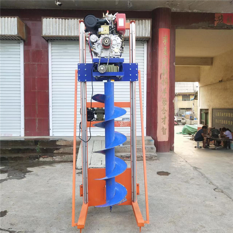 Fuel-based self-lifting pole pit-digger PV peddler house floor-based pit-drilling rig