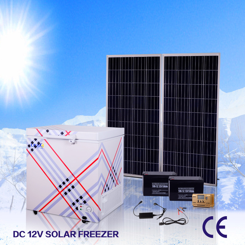 DC12V solar refrigerator freezer LP-110 direct-flowing ice freezer home solar roofing single door