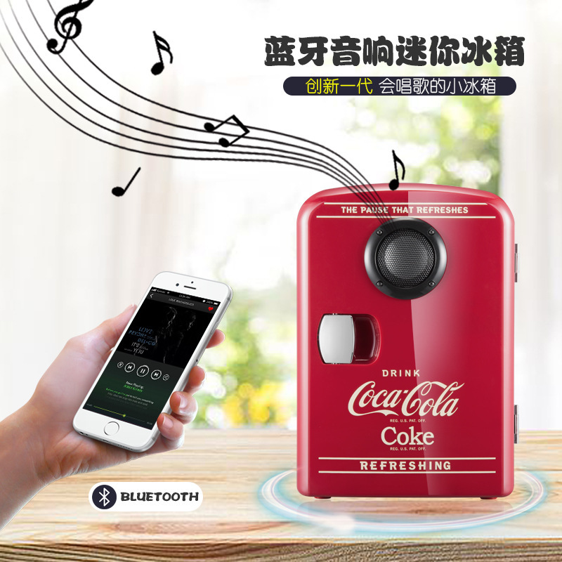 Coca-Cola Bluetooth Car carrying home-based make-up cooler gift for students in refrigerator dormitories