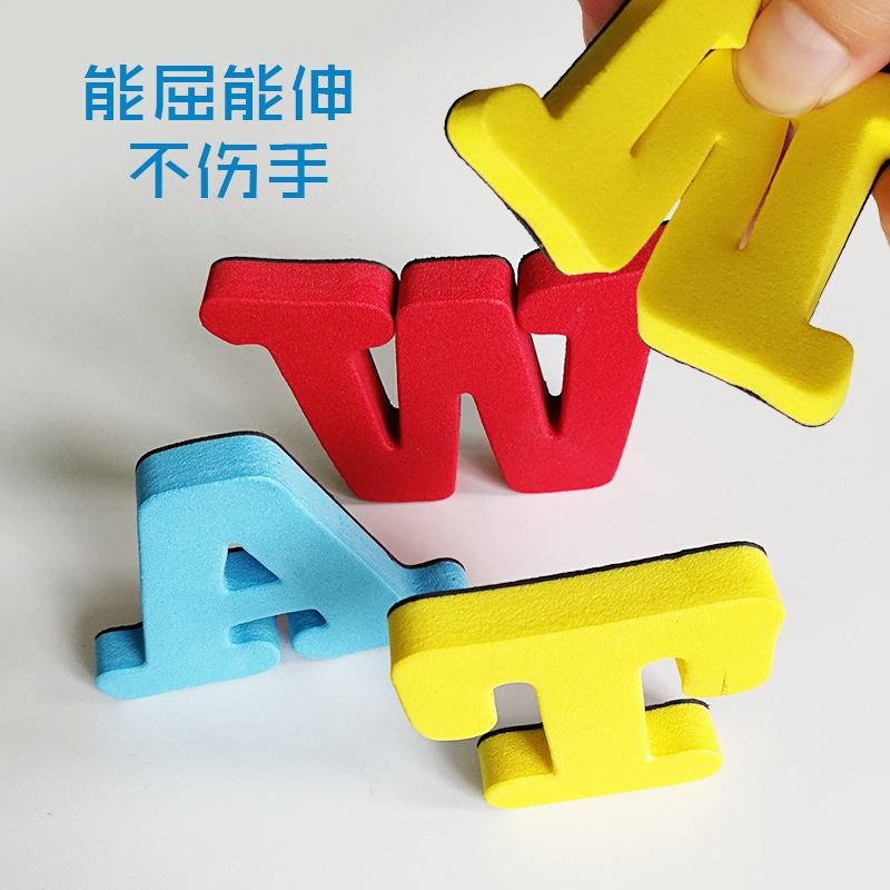 Magnetic coloured English letter number Eva refrigerator customised magnetic sucking to learn child wisdom early teaching toys