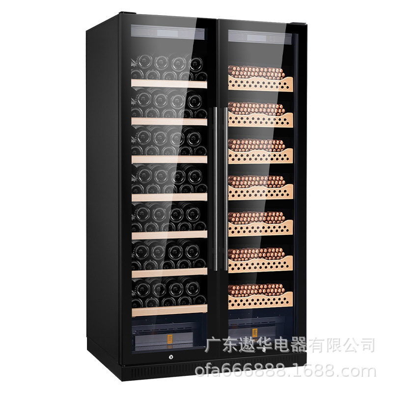 The compressor cigar cabinet, hot wine cabinets, ice cabinets, commercial double-door large-capacity freezers.