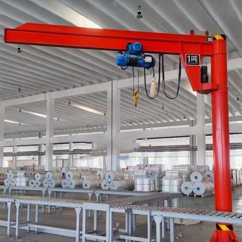 立柱式電動旋轉懸臂吊起重機3噸小型定柱式單臂吊電動遙控懸臂吊