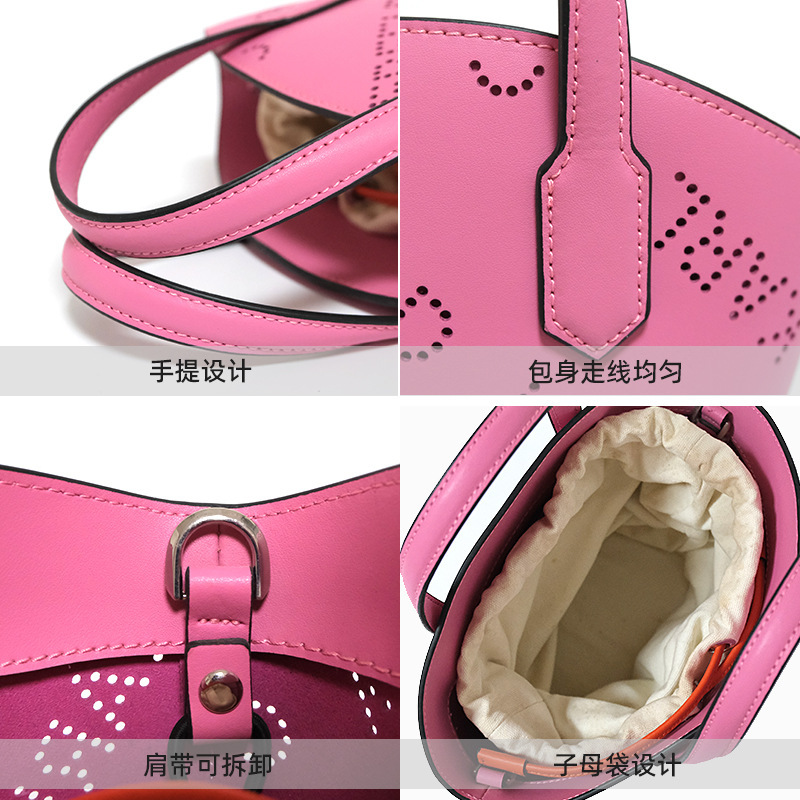 Customize LOGO empty bucket handbags for small, single-shouldered, large-capacity women ' s basket