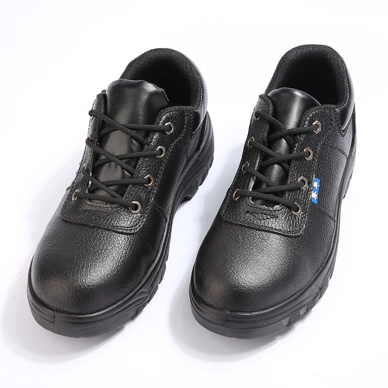 Cow-skin-resilhouette male cross-border steel lock-up safety shoes protected against piercing water safety shoes