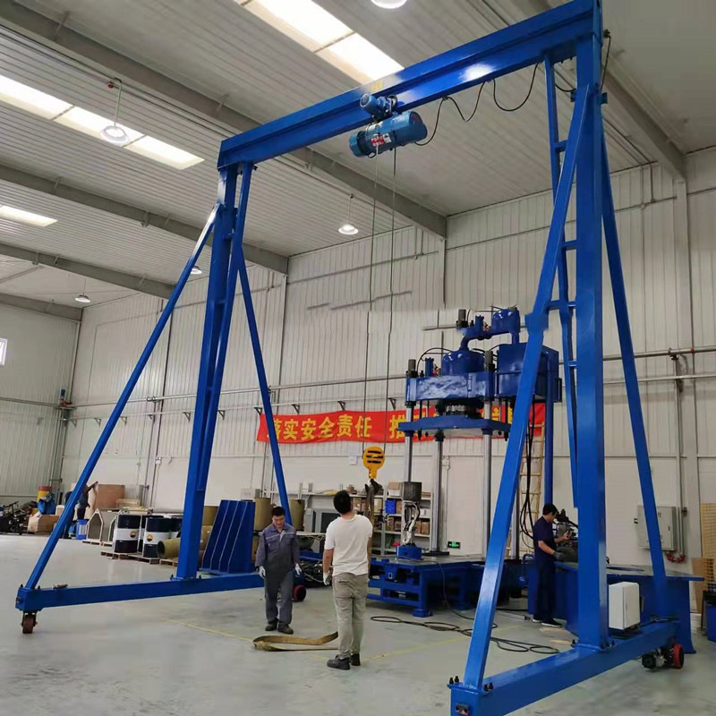 2噸小型移動式龍門架電動無軌萬向龍門架起重機簡易手推式龍門架