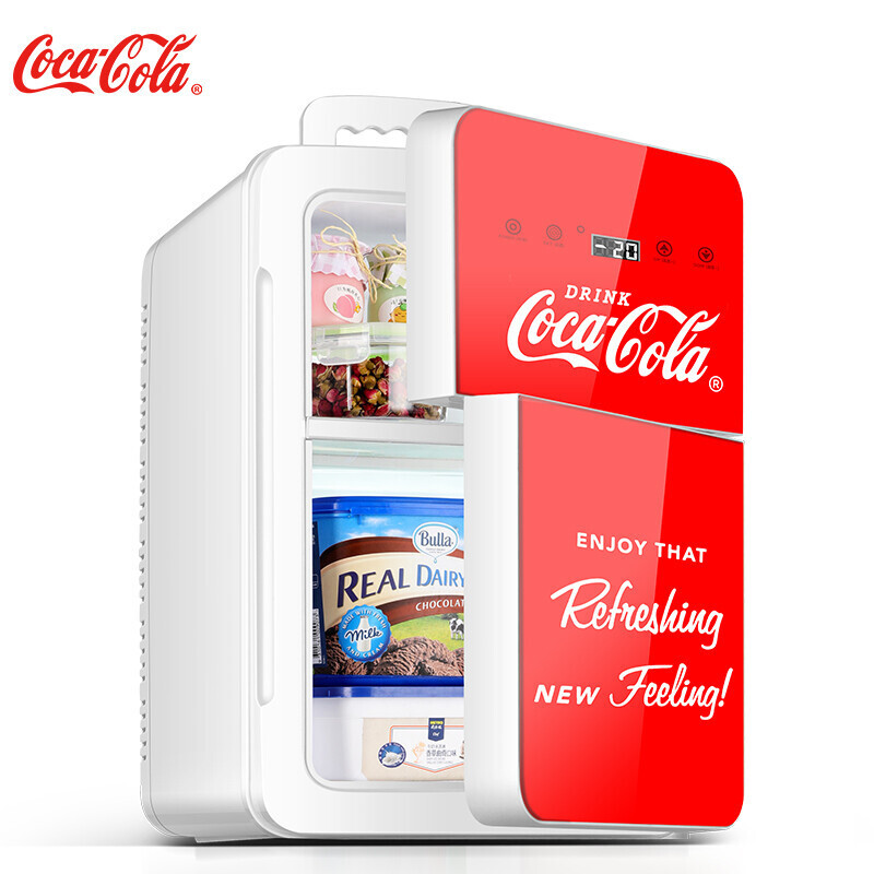 Máy nén Coca-Cola 2 cửa tủ lạnh nhỏ 24L làm nóng lạnh Kit Một toàn bộ