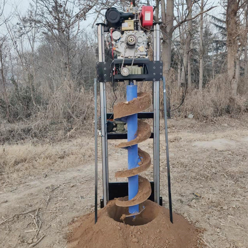 The diesel fully automatic utility pole diger, the mountain grid retrofit and the high-stretch diger drilled 2.5 meters deep.