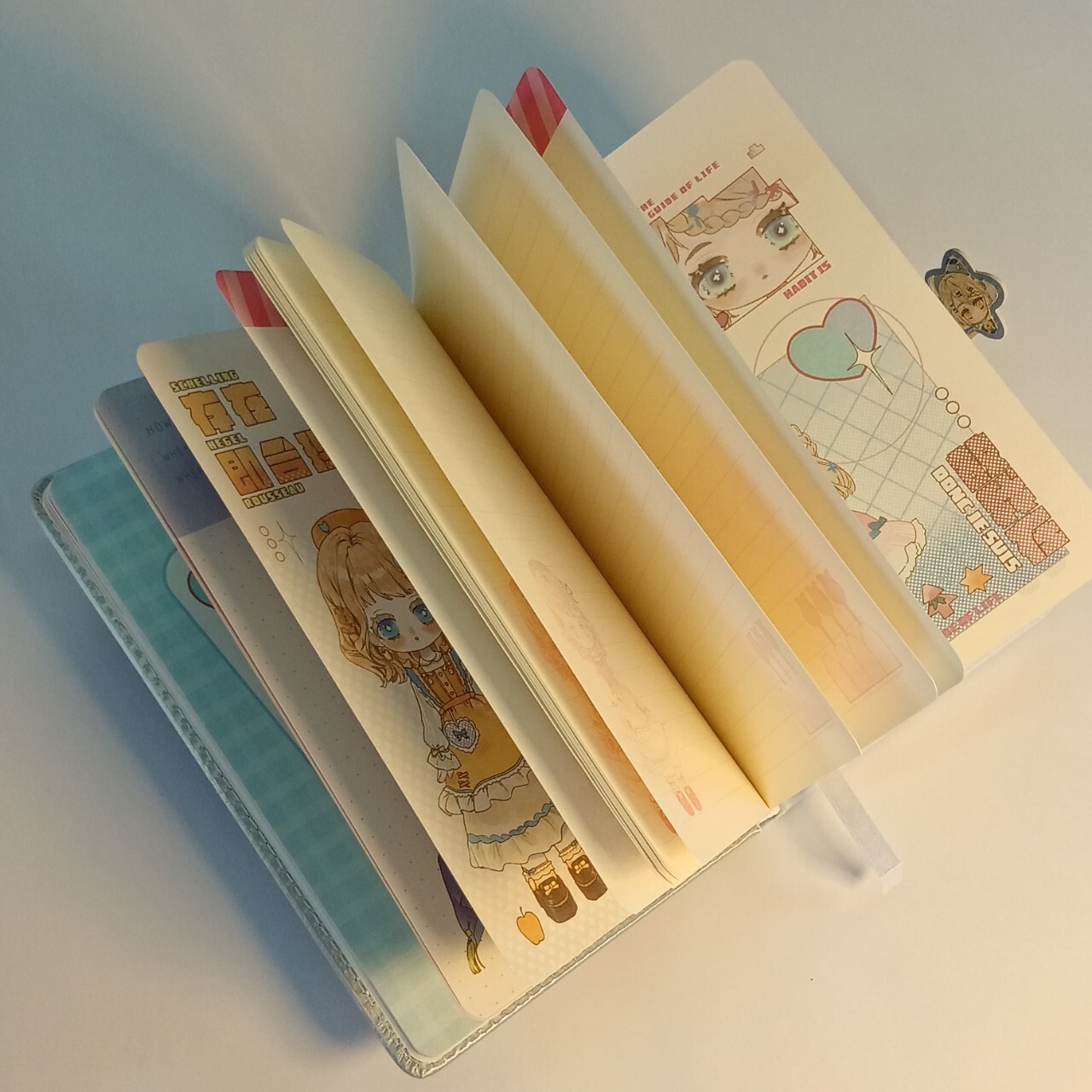 Trang bìa đầy màu sắc, nút PU nóng bỏng, cuốn sổ dễ thương của nữ sinh.
