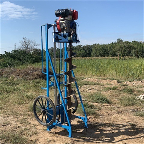 The diesel fully automatic utility pole diger, the mountain grid retrofit and the high-stretch diger drilled 2.5 meters deep.