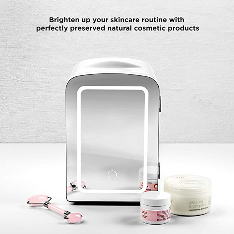 4L minivan refrigerator-type make-up mirror refrigerator LED-lighted mini refrigerator