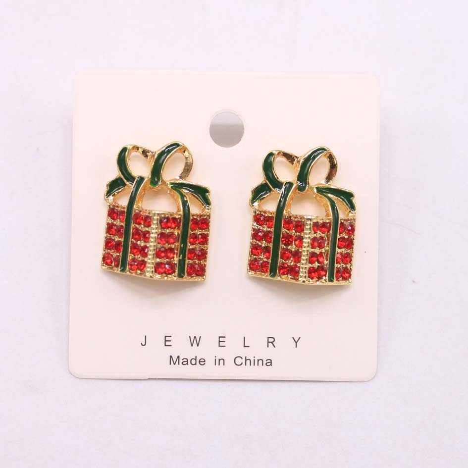 Cross-border Christmas gift box, earring alloy, oil oil, wholesale earring.