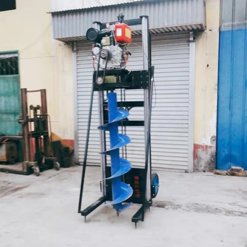 The diesel fully automatic utility pole diger, the mountain grid retrofit and the high-stretch diger drilled 2.5 meters deep.