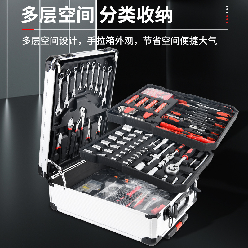 Tool kit full of thorn wheel gloves combined with multifunctional household hardware kit for vehicle maintenance