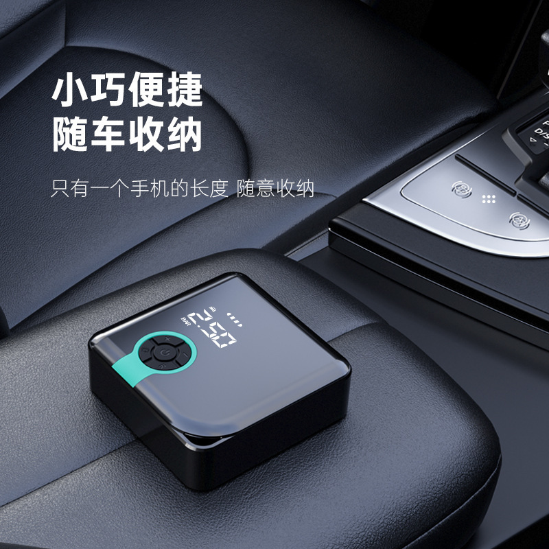 Một máy bơm xăng gắn xe mang theo một phương tiện điện sử dụng một số lượng nhỏ không dây lốp nhìn thấy được để bơm một máy bơm cảnh báo không khí ngoài trời