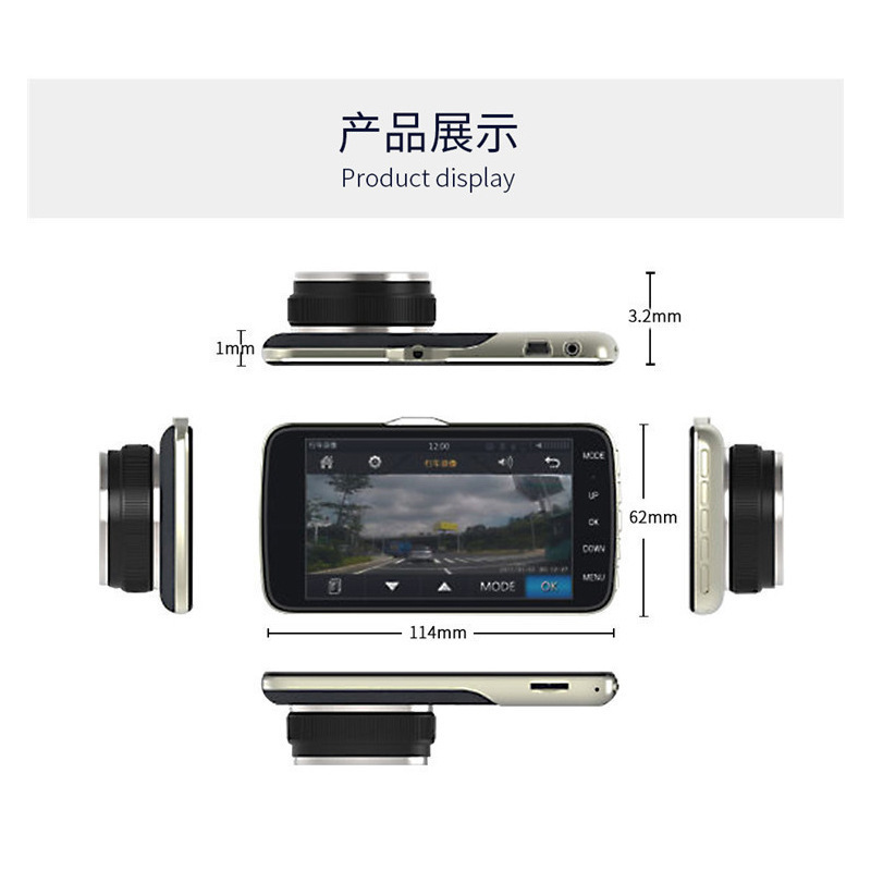 Sắp xếp chéo kim loại mới giấu máy ghi âm ô tô hai cảnh khoảng 1080 p