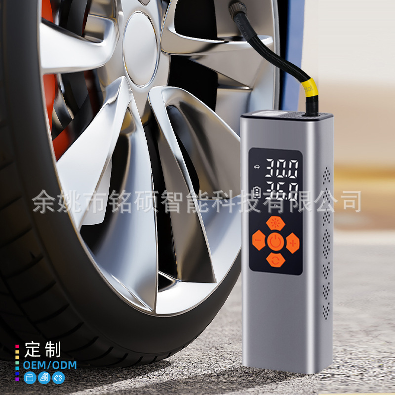 Máy bơm điện năng không dây, xe hơi nhỏ chở xăng, lốp xe bị thủng lốp.