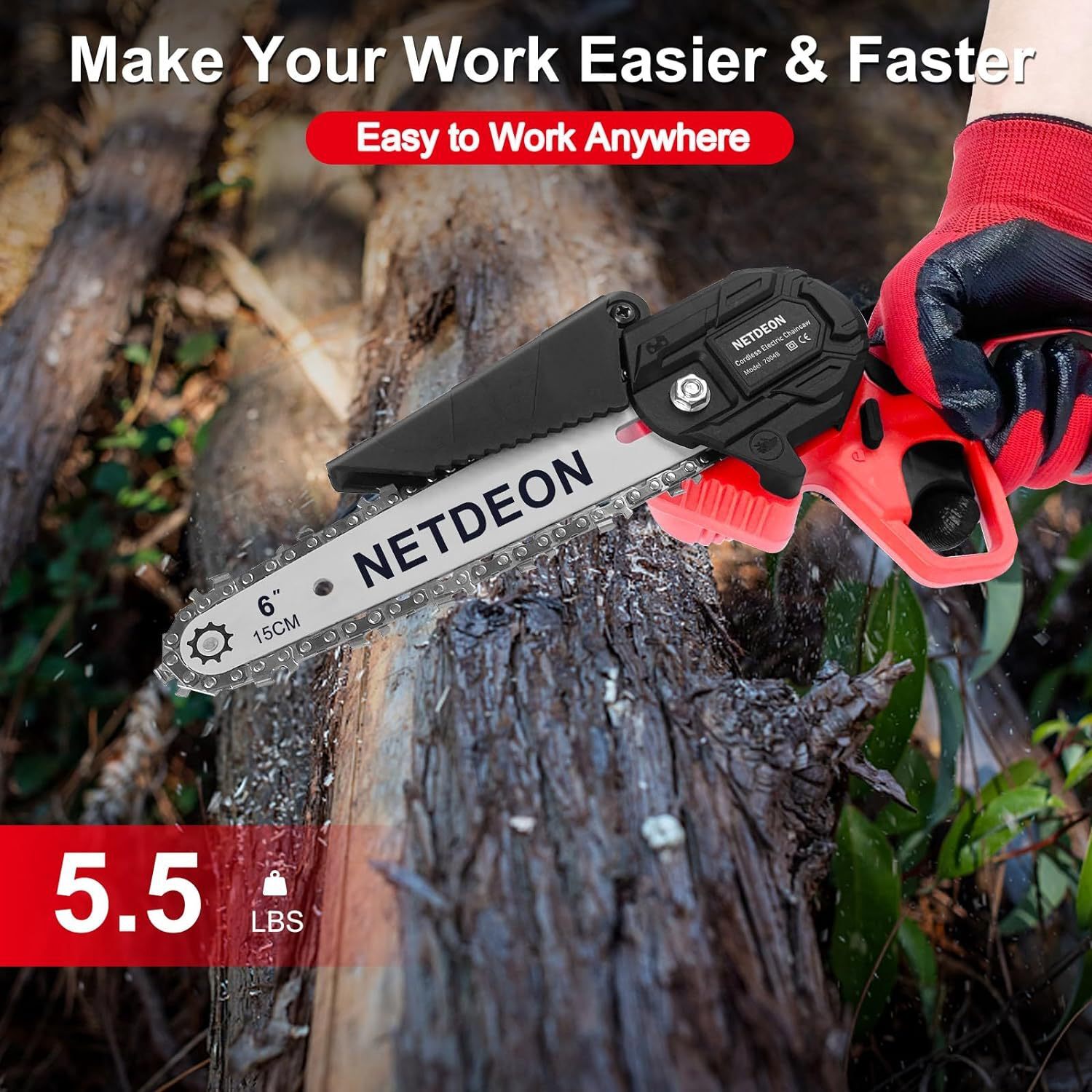 6-inch mini-maxed lithium chainsaw hand-held wireless logging outside the house