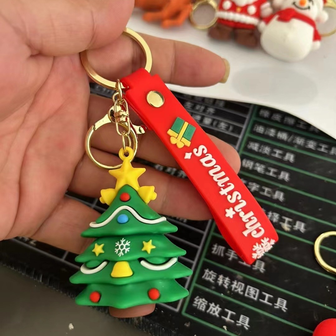 PVC Nút khóa của Guy Silicon Giáng sinh, hoạt hình Chìa khóa xe hơi, quà giáng sinh.
