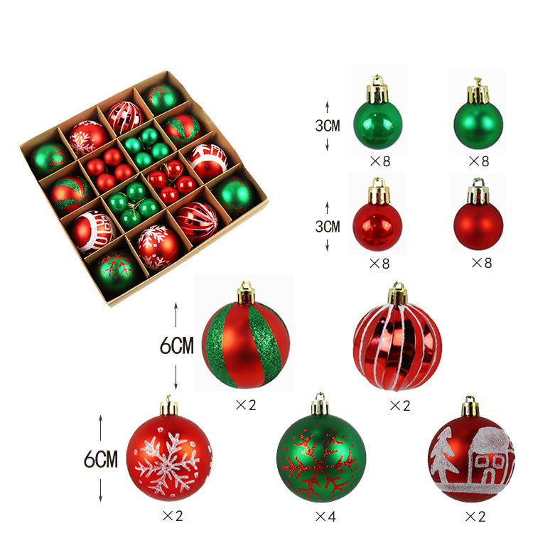 New Amazon, Christmas tree wall, 3cm+6cm/44pcs Christmas box.