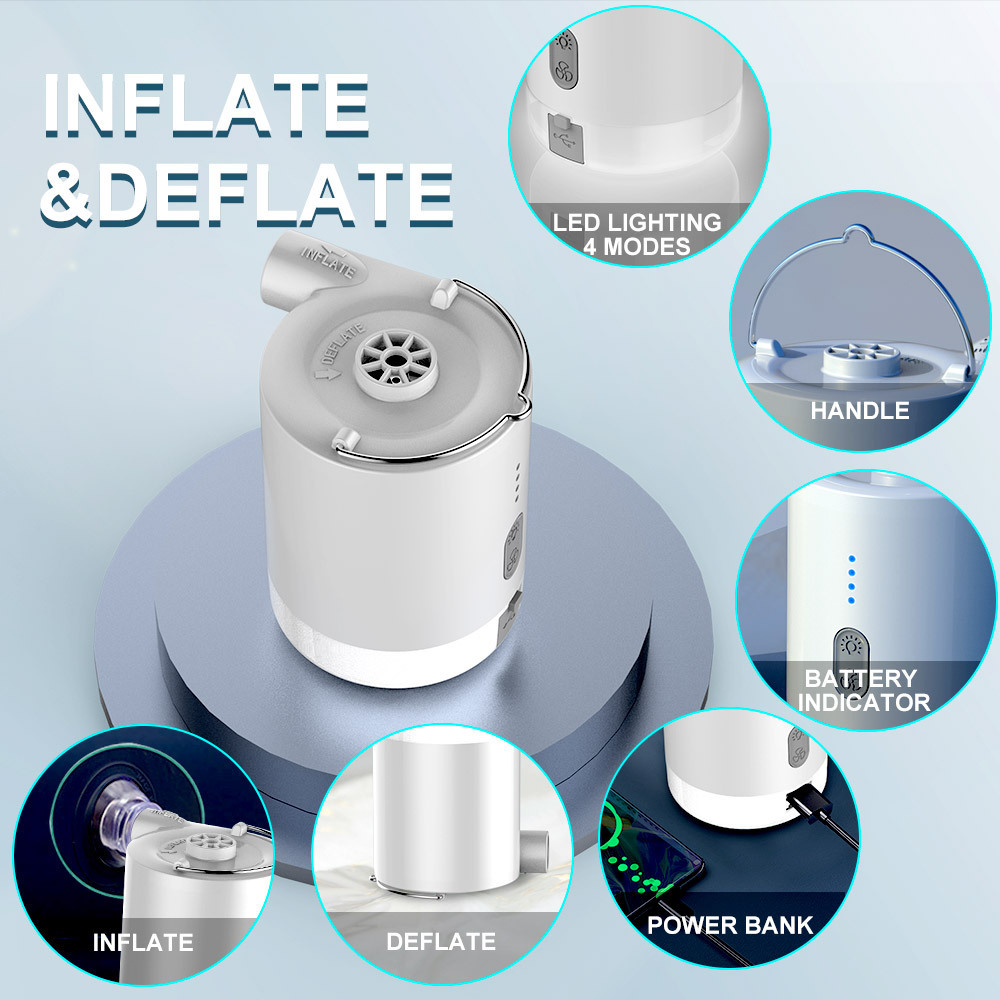 Những chiếc lều bơm phồng lên giường cao để bơm hơi từ máy sấy nóng