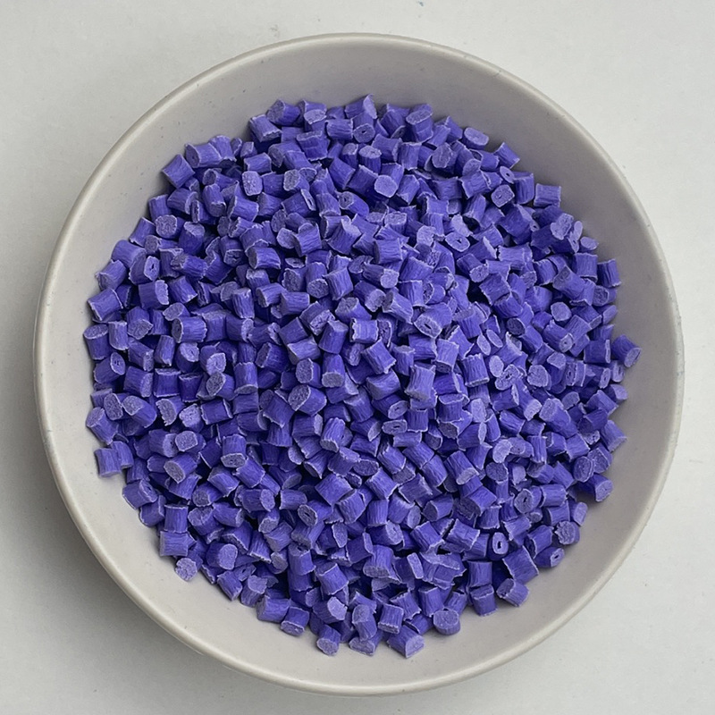 Purple-modified PBT fire-resistant platinum 30% heat resistant to colored plastic-grade high-intensity plastic particles